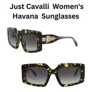 New Just Cavalli Core Women's 54mm Havana Black Sunglasses $420